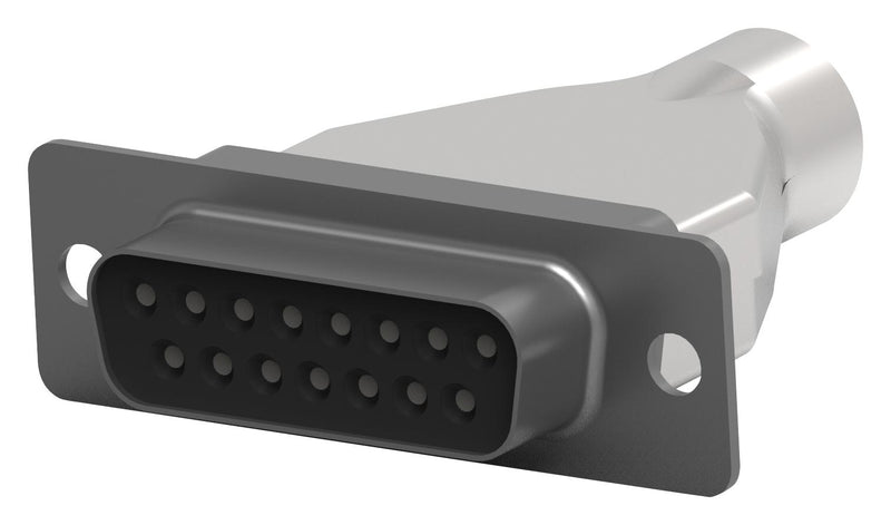 TE CONNECTIVITY 5747539-1 D Sub Connector Housing, 15 Ways, D Sub, DA, AMPLIMITE HDP-20 Series, Receptacle, Steel Body