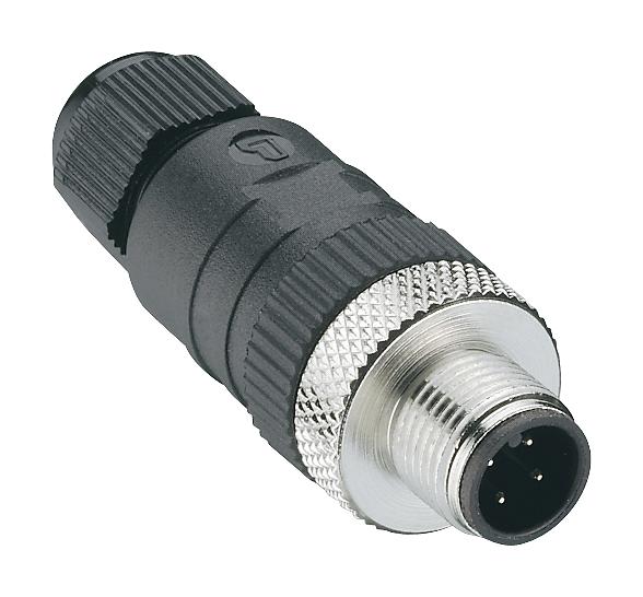 LUMBERG AUTOMATION RSC 4/9 Sensor Connector, RSC Series, M12, Male, 4 Positions, Screw Pin, Straight Cable Mount