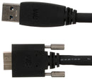 3M 1U30S-MB2-SA1-300 Computer Cable, USB Micro B Plug, USB 3.0 Type A Plug, 9.8 ft, 3 m, Black, 1U30A Series