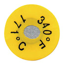 OMEGA TL-S-210-50 Temperature Label, Non-Reversible Round, 1 Point, 99&deg;C, 1 s, Pack of 50, TL-S Series