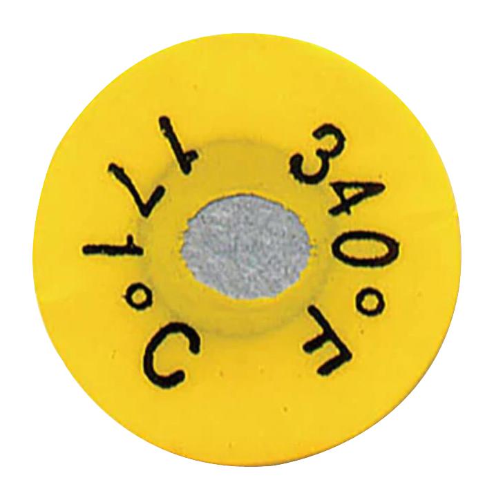 OMEGA TL-S-210-50 Temperature Label, Non-Reversible Round, 1 Point, 99&deg;C, 1 s, Pack of 50, TL-S Series