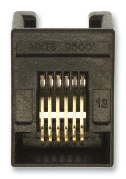MOLEX 95501-6669 Modular Connector, Modular Jack, 1 x 1 (Port), 6P6C, Cat3, Surface Mount