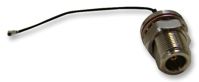 MULTICOMP PRO R-632G7210100CB RF Coaxial Cable Assembly, IP67 N' Type B/H Jack U.F.L. Plug, 100mm