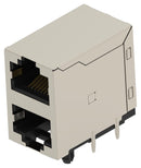 TE CONNECTIVITY 2501552-7 Modular Connector, RJ45 Jack, 2 x 1 (Stacked), 8P8C, Cat5, Through Hole Mount