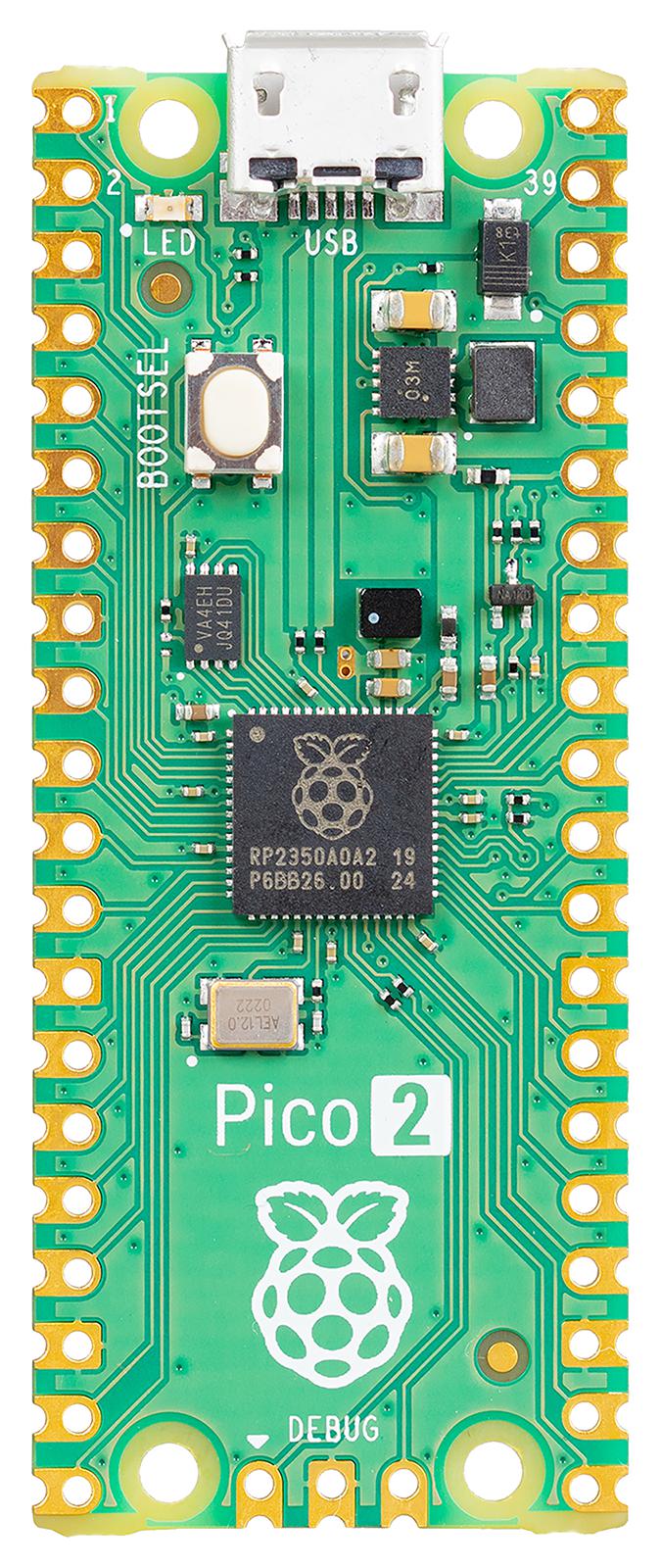 RASPBERRY-PI RASPBERRY-PI PICO 2 Raspberry Pi Pico 2 Board, 32-bit, RP235x, ARM Cortex-M33, 2Cores, 150MHz, 520KB RAM GTIN UPC EAN: 5056561803951
