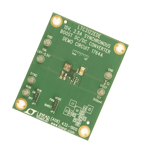 ANALOG DEVICES DC1764A Demonstration Board, LTC3122EDE, Synchronous Boost DC-DC Converter