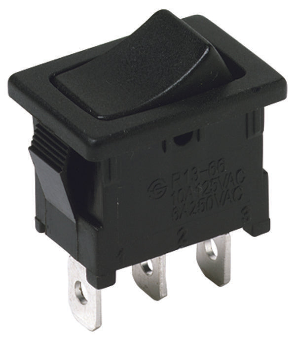 C&K COMPONENTS DA102J12S215PQF ROCKER SWITCH, SPST, 16A, 125VAC, BLACK
