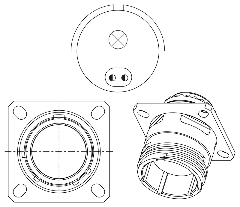AMPHENOL AEROSPACE HV00RF23-59R MIL SPEC CIR CONN, RCPT, 23-59, WALL MNT