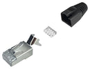 MH CONNECTORS MHRJC6AR2421 Modular Connector, w/Cable Clamp & Black Boot, RJ45 Plug, 1 x 1 (Port), 8P8C, Cat6a, Cable Mount