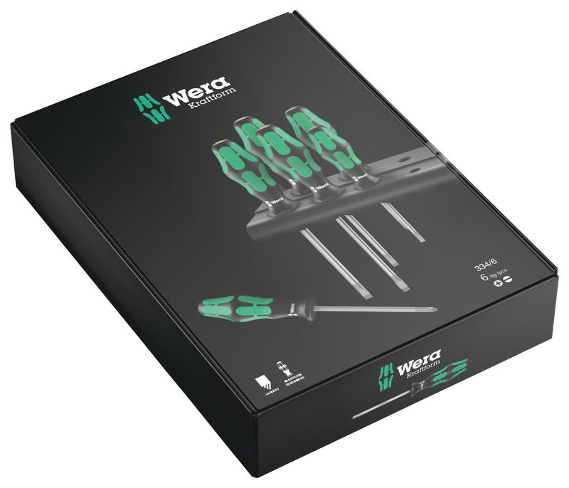 WERA 05105650001 Screwdriver Set, Phillips/Slotted, 6 Pieces GTIN UPC EAN: 4013288003133 4013288003133