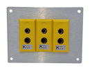 LABFACILITY AS-K-FF + FSP-3 Thermocouple Connector, 66 x 88mm Panel, Standard, K, Socket, 3Way, Yellow, ANSI, Fascia Mount