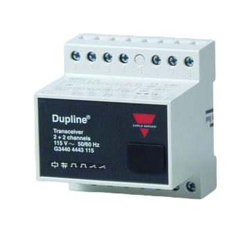 CARLO GAVAZZI G34404443115 Transceiver, 115 VAC, 2 O/P, IP20, Dupline Series