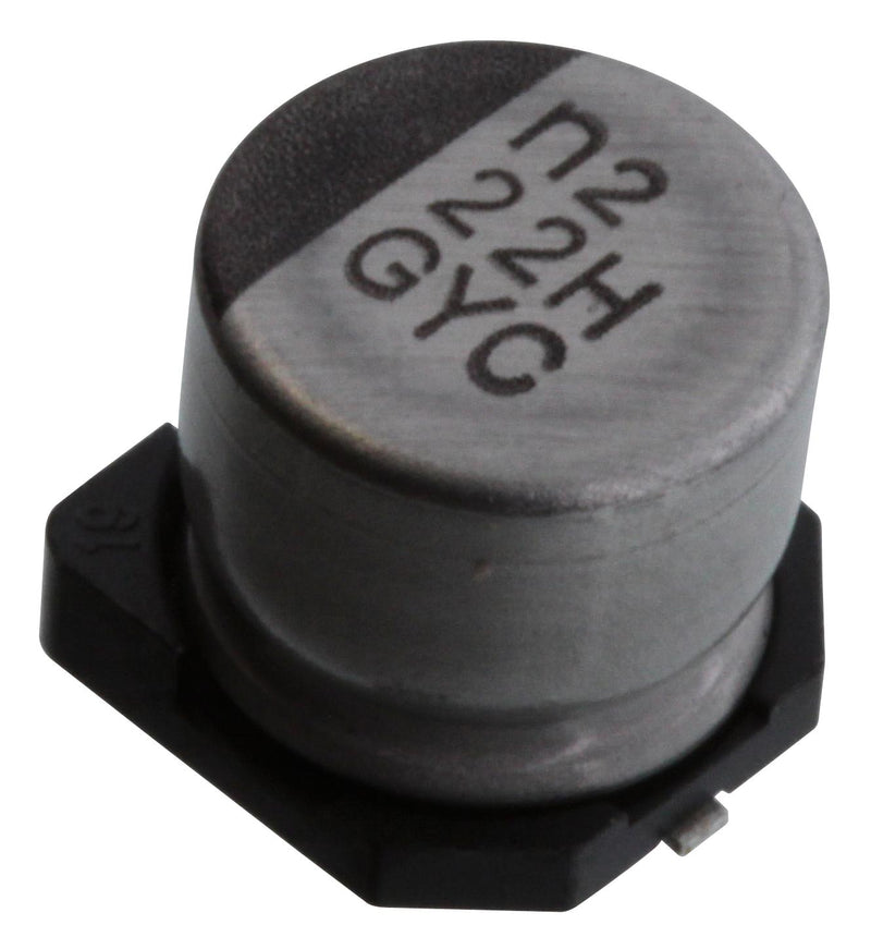 NICHICON GYC1H220MCQ1GS CAP, 22UF, 50V, ALU ELEC, HYBRID, SMD