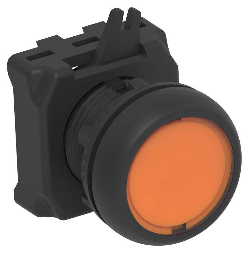 ALCOSWITCH - TE CONNECTIVITY IPE22FLILOR Industrial Pushbutton Switch, IPE Series, 22.5 mm, SPST-1NC / 1NO, Momentary, Round Flush, Orange