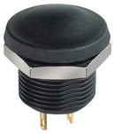 APEM IXP5S12M Industrial Pushbutton Switch, IX Series, 12 mm, SPST-NO, SPST-NC, Momentary, Round Domed, Black