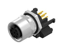 AMPHENOL CONEC 43-01334 Sensor Connector, M12, Female, 8 Positions, PCB Socket, Straight Panel Mount