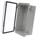 BUD INDUSTRIES PTQ-11045-C ENCLOSURE, PC/GFR, GRAY/CLEAR
