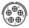 ITT CANNON CA3100E14S-5SB05-15 Circular Connector, CA Series, MIL-DTL-5015 Series, Wall Mount Receptacle, 5 Contacts, Crimp Socket