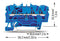 WAGO 2002-1304 DIN Rail Mount Terminal Block, 3 Ways, 22 AWG, 12 AWG, 4 mm&sup2;, Clamp