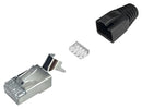 MH CONNECTORS MHRJC6AR2721 Modular Connector, w/Cable Clamp & Black Boot, RJ45 Plug, 1 x 1 (Port), 8P8C, Cat6a, Cable Mount
