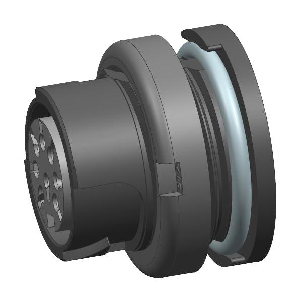 AMPHENOL SINE/TUCHEL C091 31G004 100 5 U Circular Connector, C091 Series, Panel Mount Receptacle, 4 Contacts, Solder Socket, Quicklock