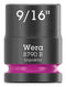 WERA 05005519001 Socket, Hexagonal, Impaktor, 3/8" Drive, 9/16" AF, 30mm L