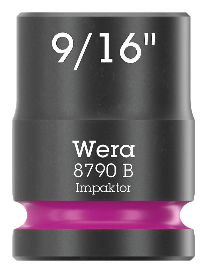 WERA 05005519001 Socket, Hexagonal, Impaktor, 3/8" Drive, 9/16" AF, 30mm L