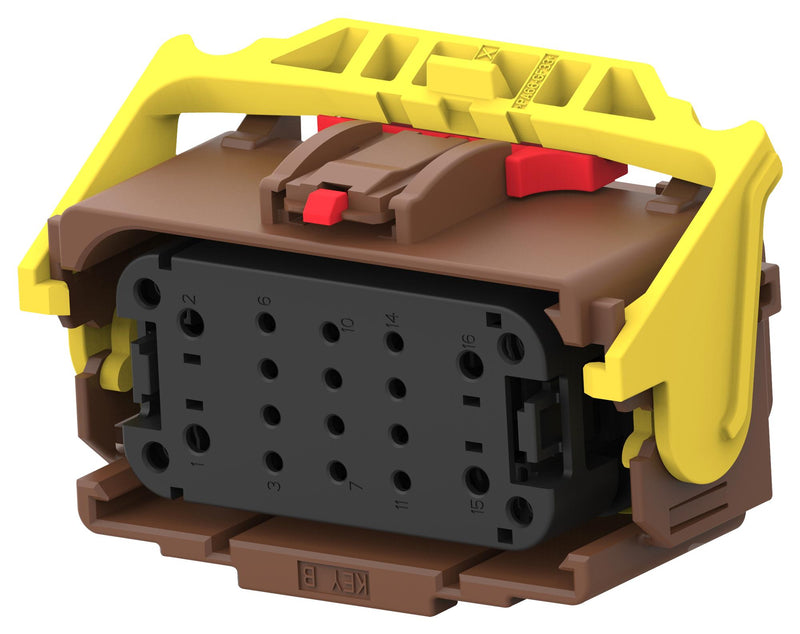 TE CONNECTIVITY 2203859-2 Automotive Connector Housing, AMPSEAL 16, Plug, 16 Ways, AMP AMPSEAL 16 Series Socket Contacts