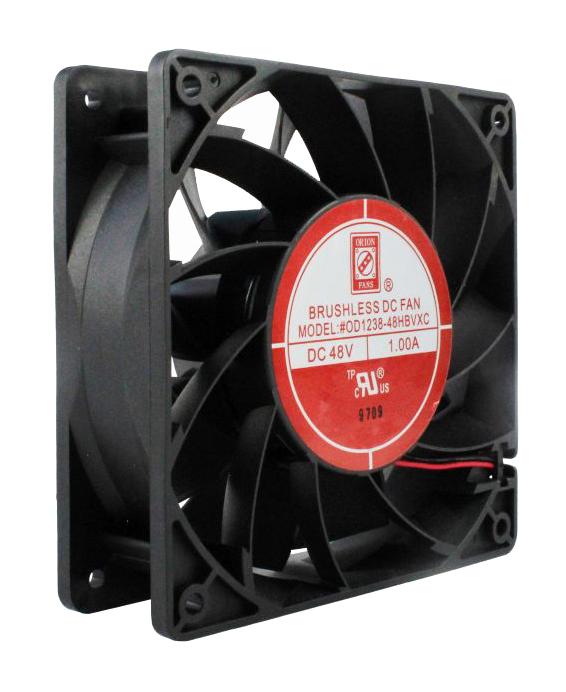 ORION FANS OD1238-48HBVXC10A DC Axial Fan, 48 V, Square, 120 mm, 38 mm, Ball Bearing, 226 CFM