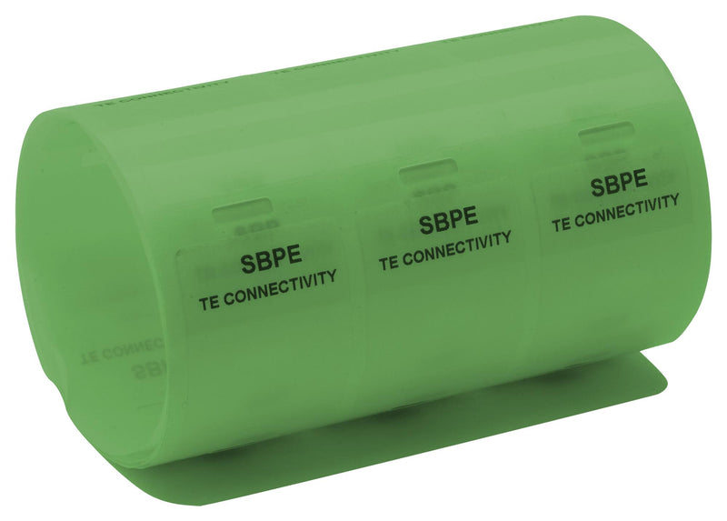 ENTRELEC - TE CONNECTIVITY SBPE22-2525-GN-2 Label, Self Laminating, 95.3 mm, 25.4 mm, Vinyl, Green 1SET530116R0000