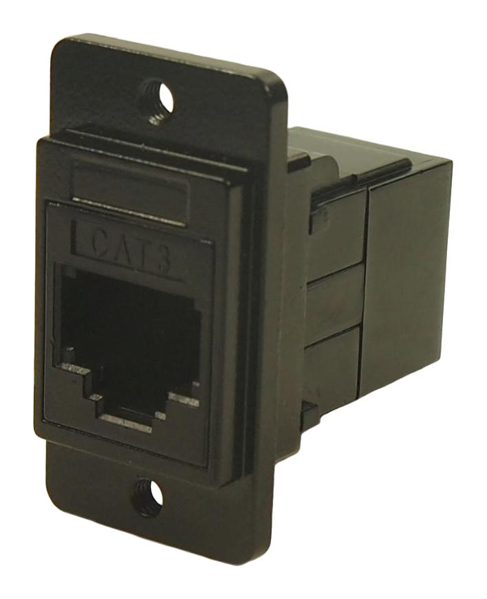 MULTICOMP PRO MP-CP30724MB440 In-Line Adapter, Cat3, Black Metal, Adapter, In-Line, RJ12, RJ12, MP Dual Slim Feedthrough Series