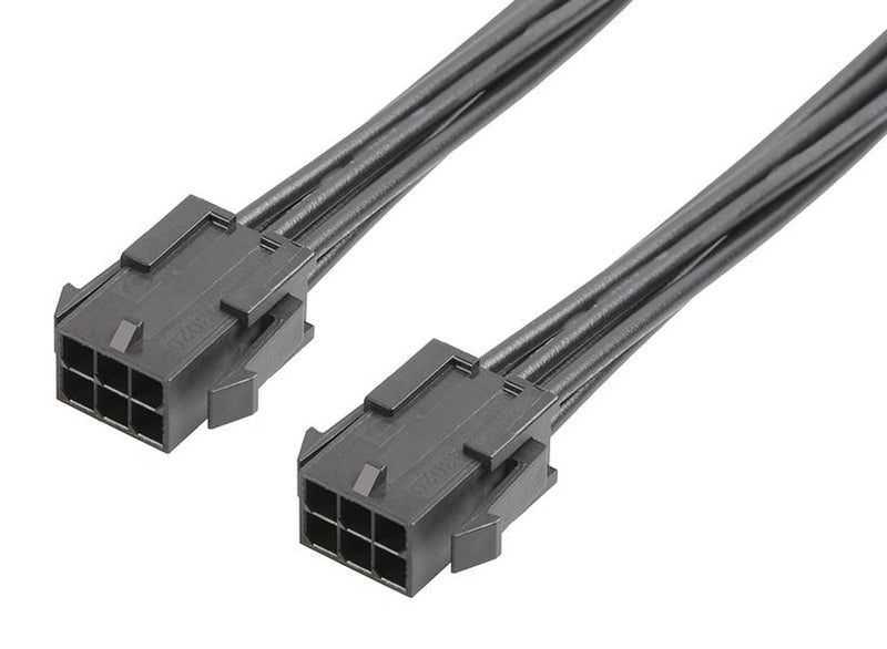 MOLEX 214757-1063 Cable Assembly, Micro-Fit 3.0 Plug to Micro-Fit 3.0 Plug, 6 Ways, 3 mm, 2 Row, 600 mm, 23.6 "
