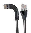 L-COM TRD695SZRA6BLK-1 Ethernet Cable, Cat6, 90&deg; RJ45 Plug to RJ45 Plug, FTP (Foiled Twisted Pair), Black, 304.8 mm