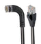 L-COM TRD695SZRA6BLK-1 Ethernet Cable, Cat6, 90&deg; RJ45 Plug to RJ45 Plug, FTP (Foiled Twisted Pair), Black, 304.8 mm