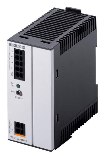BLOCK PM-0112-040-0 AC/DC DIN Rail Power Supply (PSU), ITE, 1 Output, 48 W, 12 VDC, 4 A