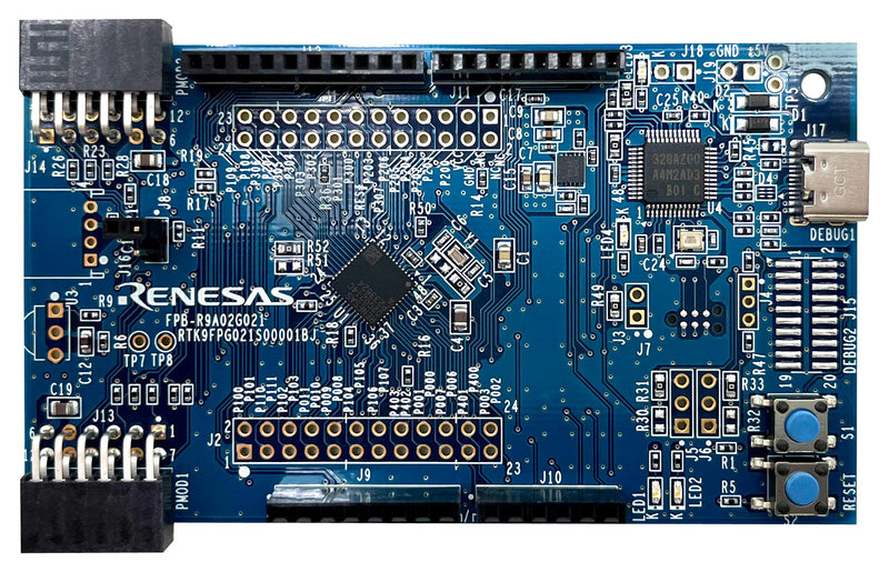 RENESAS RTK9FPG021S00001BJ Fast Prototyping Board, R9A02G0214CNE, RISC-V, 32bit, R9A02G021 Series Microcontrollers