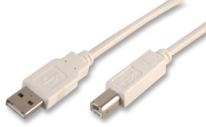 PRO SIGNAL PSG02906 USB LEAD, A TO B, WHITE, 1.8M