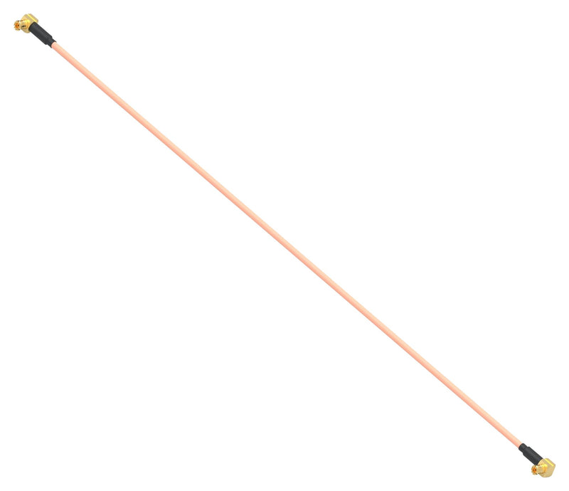 TE CONNECTIVITY 2480655-2 RF / Coaxial Cable Assembly, 90&deg; MCX Plug to 90&deg; MCX Plug, RG316, 50 ohm, 12 ", 304.8 mm, Brown