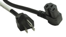 MULTICOMP PRO GW-151838 Mains Power Cord, NEMA 5-15P to 90&deg; IEC 60320-1 C15, 1 m, 13 A, 125 V, Black