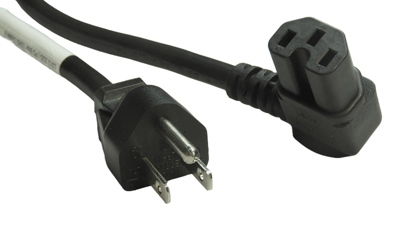 MULTICOMP PRO GW-151838 Mains Power Cord, NEMA 5-15P to 90&deg; IEC 60320-1 C15, 1 m, 13 A, 125 V, Black