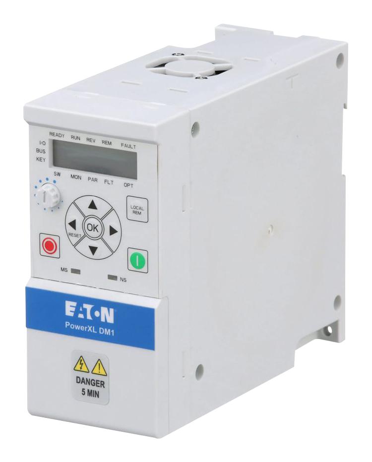 EATON MOELLER DM1-345D6EB-S20S-EM Variable Frequency Drive, 3 Phase, 5.6 A, 380 to 480 VAC, 2.2 kW, IP20, DM1 Series