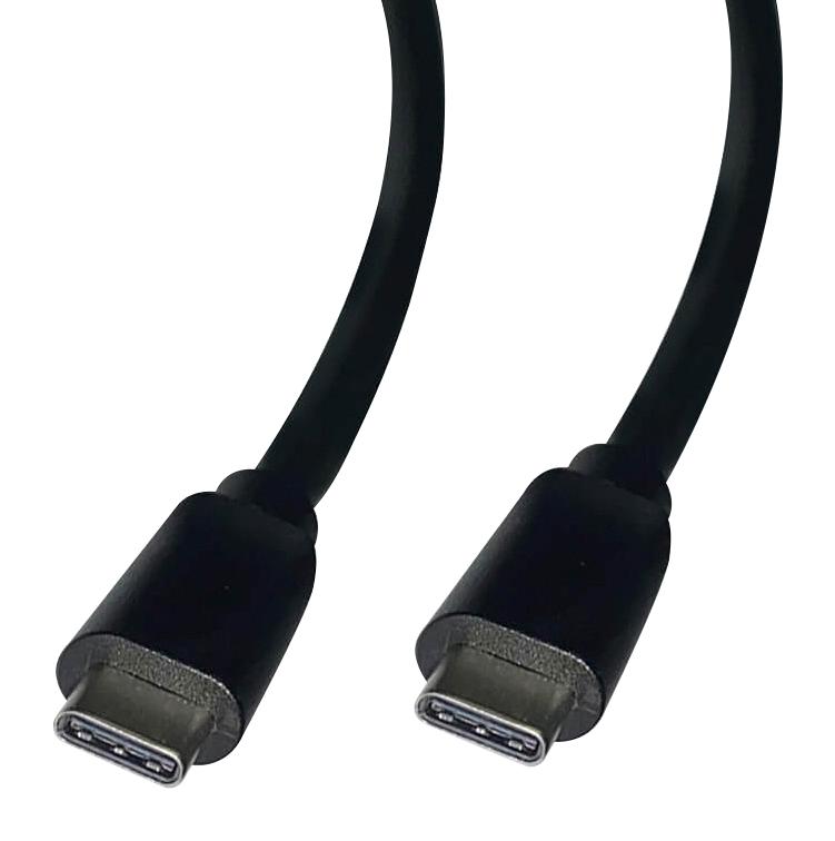 VIDEK 2561A-1 USB Cable, Type C Plug to Type C Plug, 1 m, 3.3 ft, USB 3.1, Black