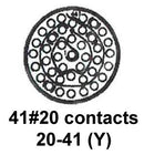 CINCH CONNECTIVITY SOLUTIONS BACC63CC20-41P6H Circular Connector, BACC Series, MIL-DTL-26500 Series, Wall Mount Receptacle, 41 Contacts