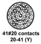 CINCH CONNECTIVITY SOLUTIONS BACC63BV20F41SNH Circular Connector, BACC Series, MIL-DTL-26500 Series, Wall Mount Receptacle, 41 Contacts