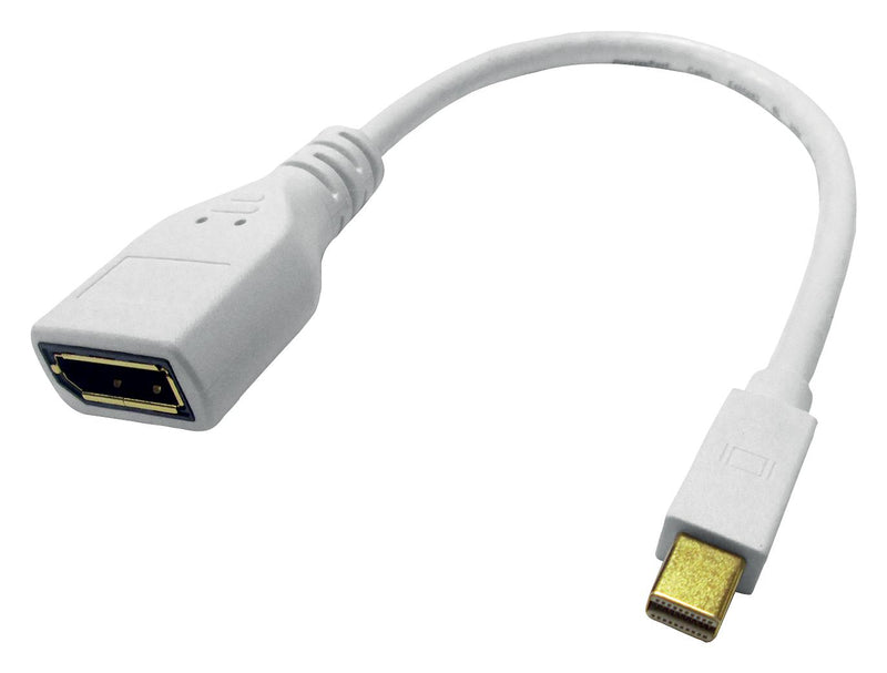 ROLINE 12.03.3163 Audio / Video Cable Assembly, 20P, Mini DisplayPort Plug, DisplayPort Socket, 5.9 ", 150 mm, White GTIN UPC EAN: 7611990140183
