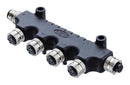 AMPHENOL LTW S-555555-FFFFFM-S001 Sensor Splitter, T - Style, Cable Mount, 5 Position Plug, 5 x 5 Position Receptacle, Black