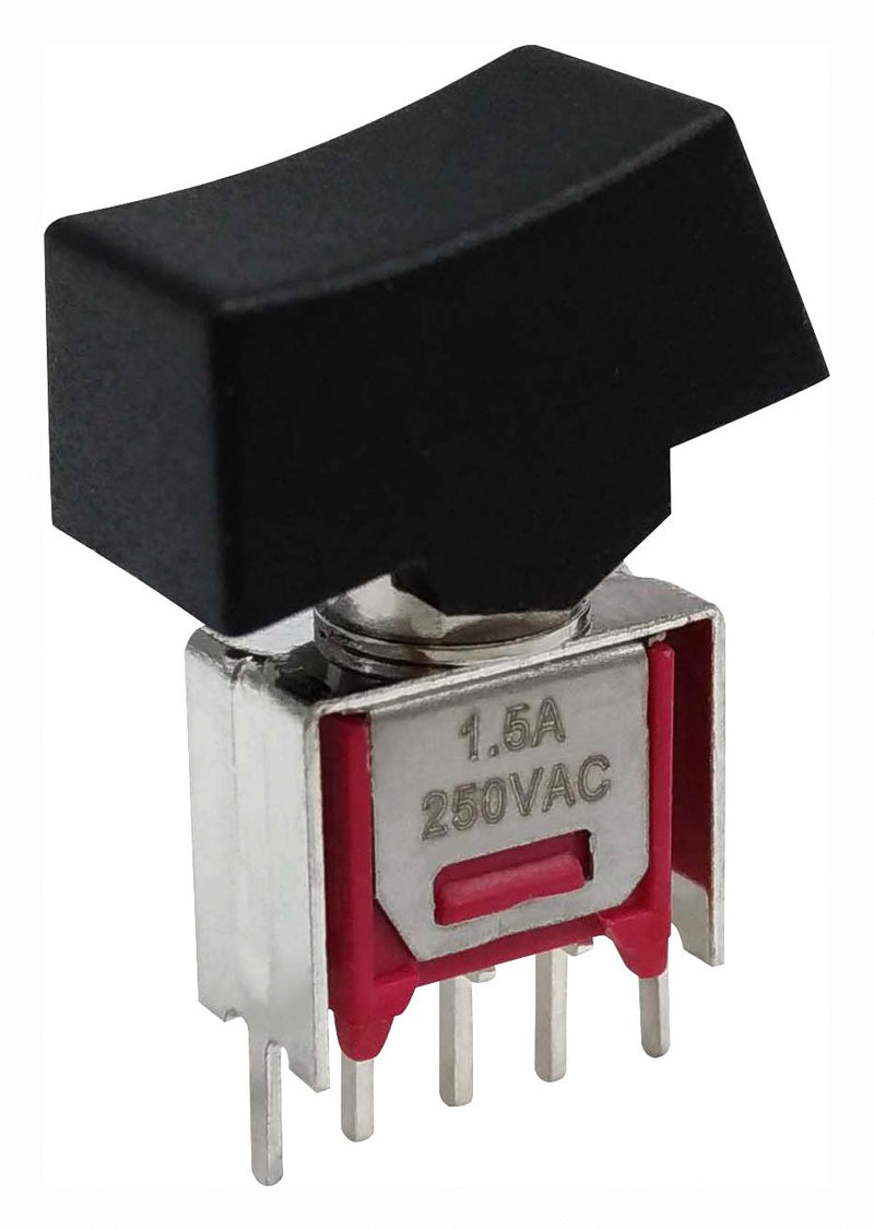 MULTICOMP PRO MP-R3-2B-B-5-13 Rocker Switch, Subminiature, On-On, SPDT, Non Illuminated, Through Hole, Black