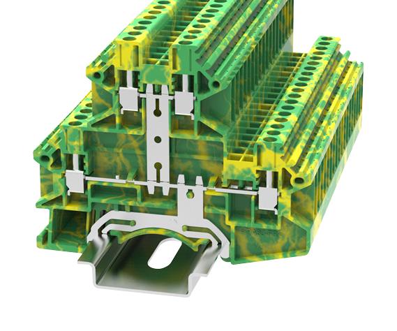 MULTICOMP PRO MP012883 DIN Rail Mount Terminal Block, 4 Ways, 28 AWG, 12 AWG, 4 mm&sup2;, Screw