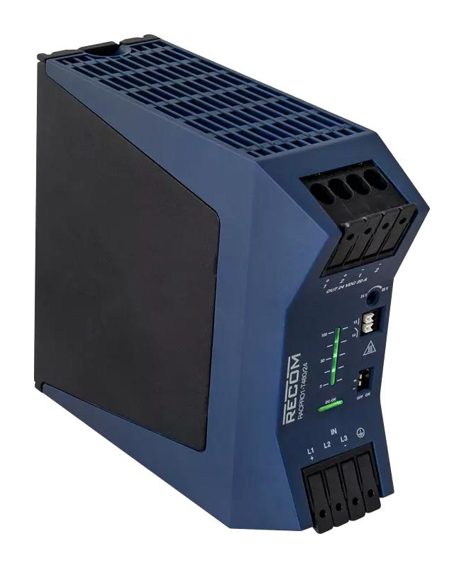 RECOM POWER RACPRO1-T480/24 AC/DC DIN Rail Power Supply (PSU), ITE, Industrial & Laboratory Equipment, 1 Output, 480 W