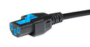 SCHURTER 3-144-831 Mains Power Cord, IP54, w/ V-Lock, CEE 7/XVII Plug to IEC 60320 C17, 3 m, 10 A, 250 VAC, Black